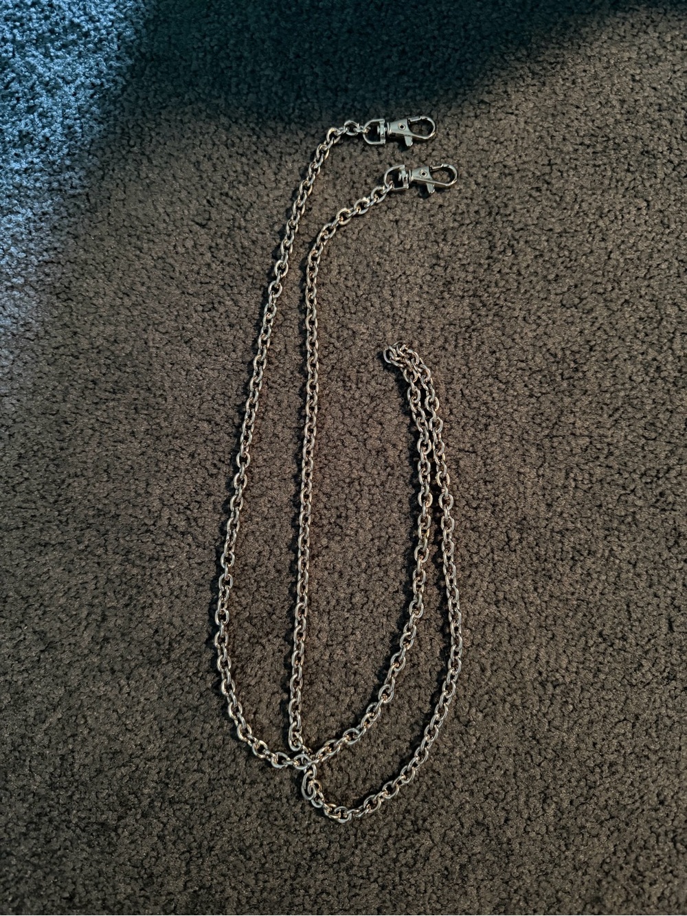 Silver-Tone Chain Strap with Lobster Clasps